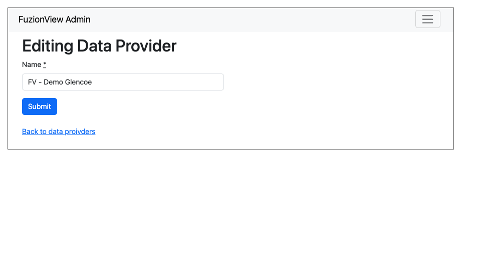 Edit Data Provider Name