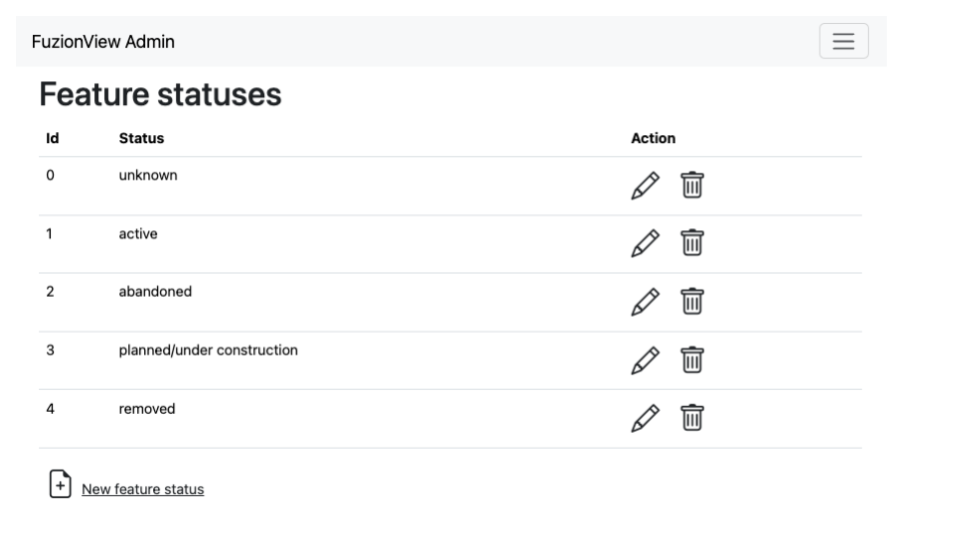 New Feature Statuses