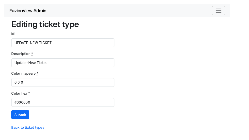 Edit Ticket Type